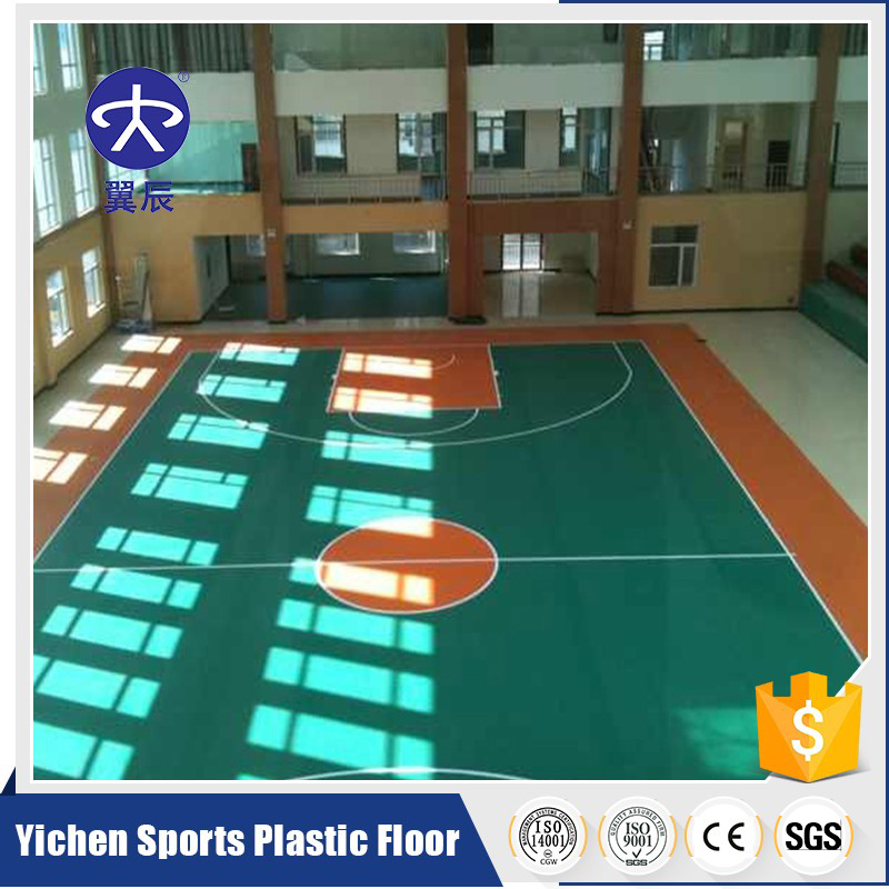 籃球館PVC運動地板場地，籃球場PVC塑膠地板