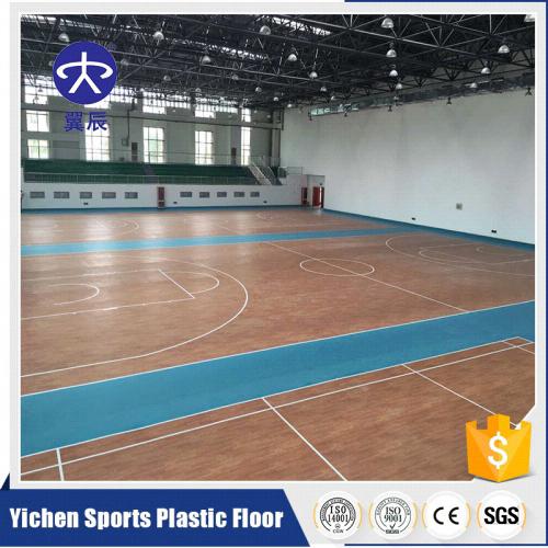 籃球館木紋PVC運動地板，籃球場PVC塑膠地板